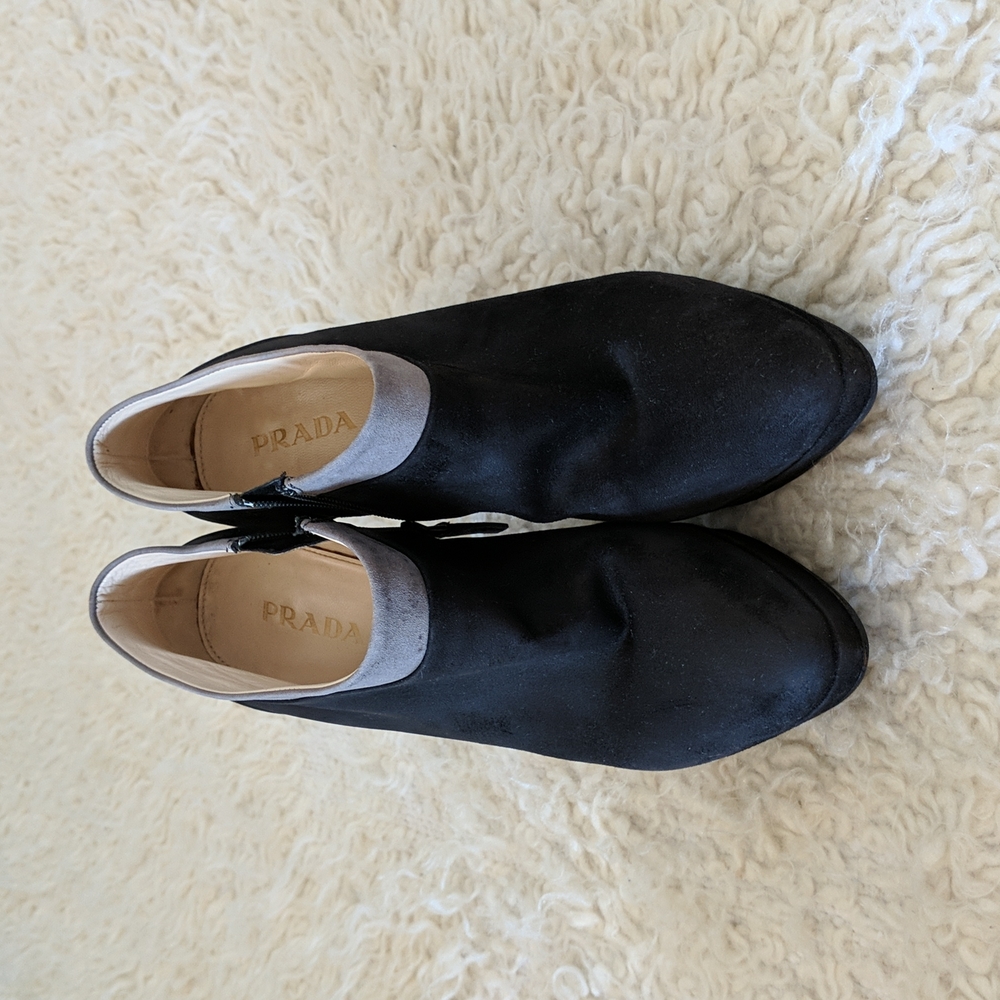 Prada Black Suede Ankle Boots / Booties
